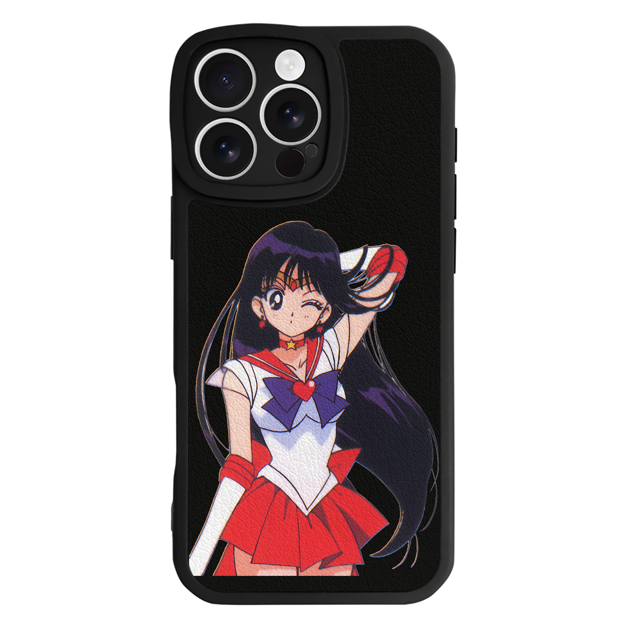 （画像用） 美少女戦士セーラームーン 火野レイ ひの レイ Sailor Moon Hino Rei （セーラーマーズ,Sailor Mars） 【iPhone 16シリーズ対応】シリコンスマホケース（レザー調） 材質：シリコン